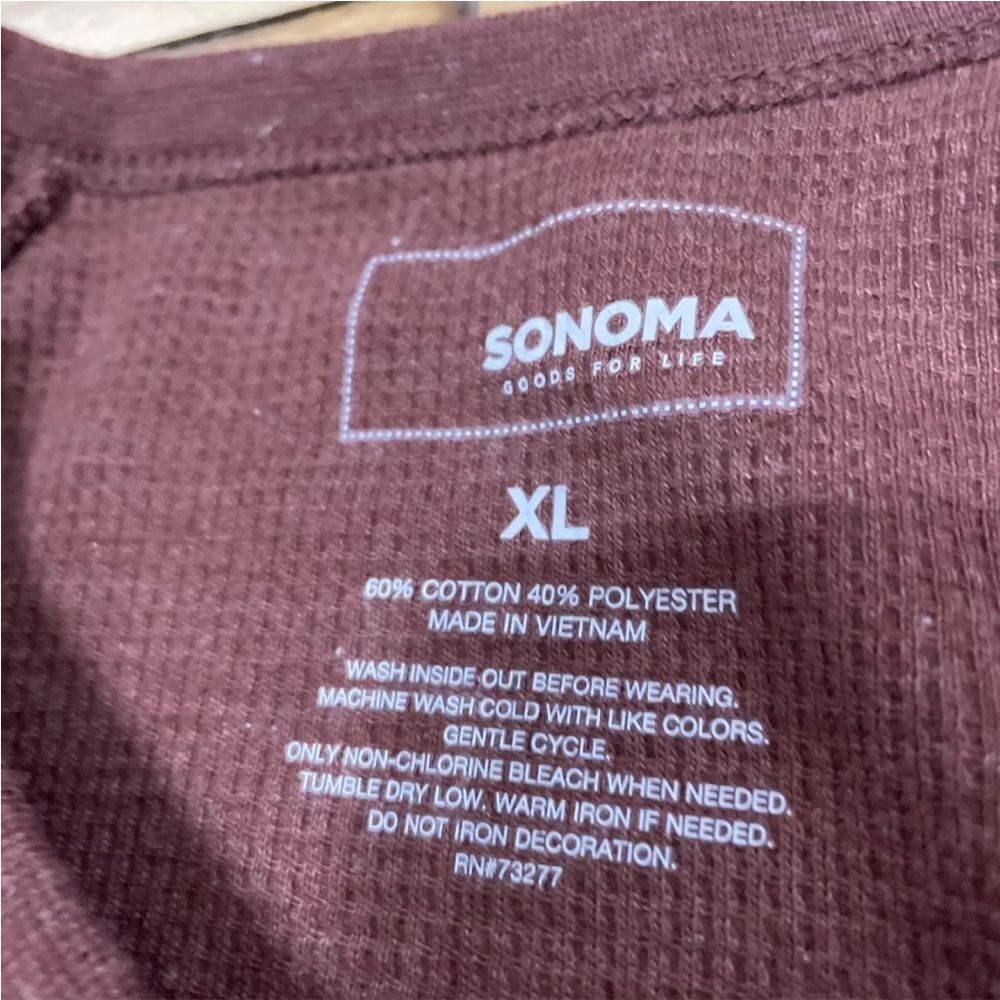 Sonoma Pique Knit Sweater Men XL Red Burgundy Sunshine Graphic Outdoor Active XL - Picture 11 of 16